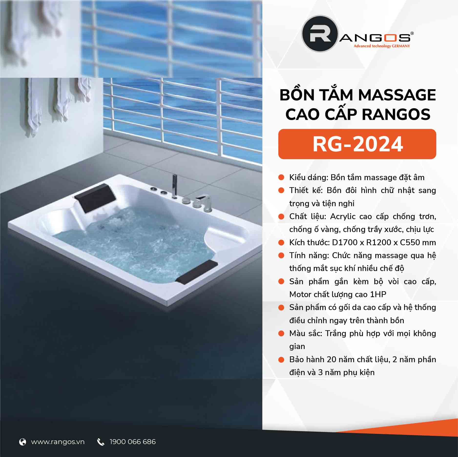 Bồn tắm massage cao cấp RG-2024